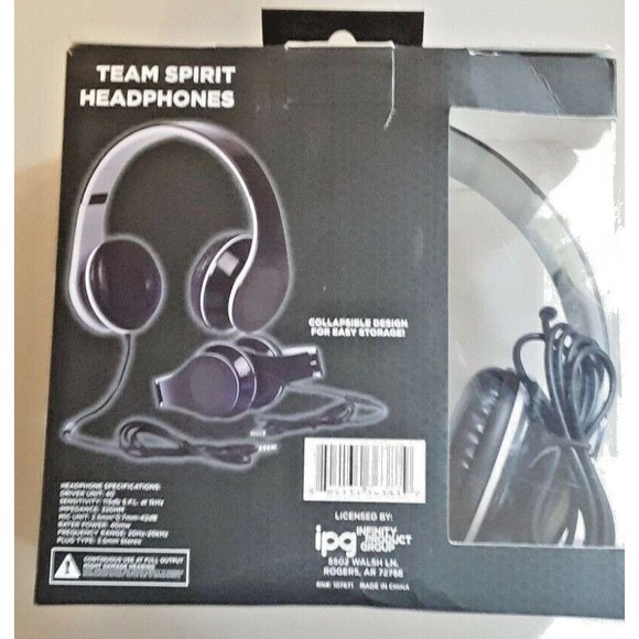 Headphones Over the Ears Texas Tech Red Raiders Retro Collapsible DJ Wired - Picture 2 of 10